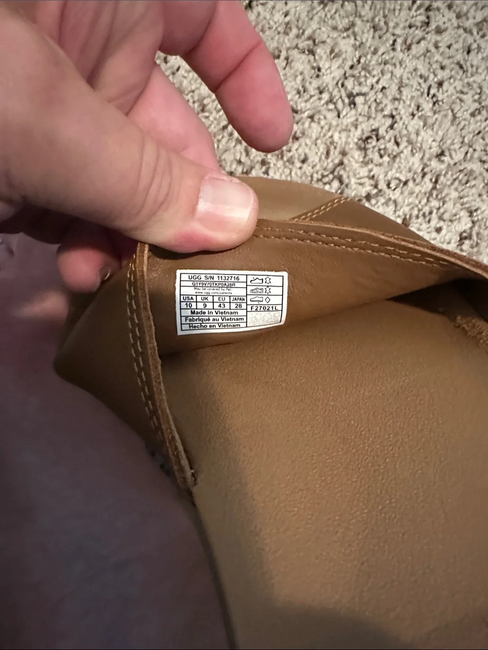 UGG Men's size 10 Brown Leather Slide Sandals — Classic Chestnut